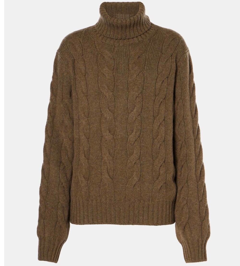 Loro Piana Napier Baby Cashmere Cable Turtleneck Sweater 38 NWT